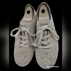 Skeckers Sepulveda Blvd Floral Maze Cream/Natural Lace Shoes Women's Size 8